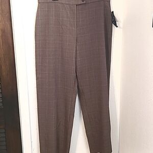 Briggs Comfort Waist Pants, Brown & Tan Plaid, Size 18, NWT